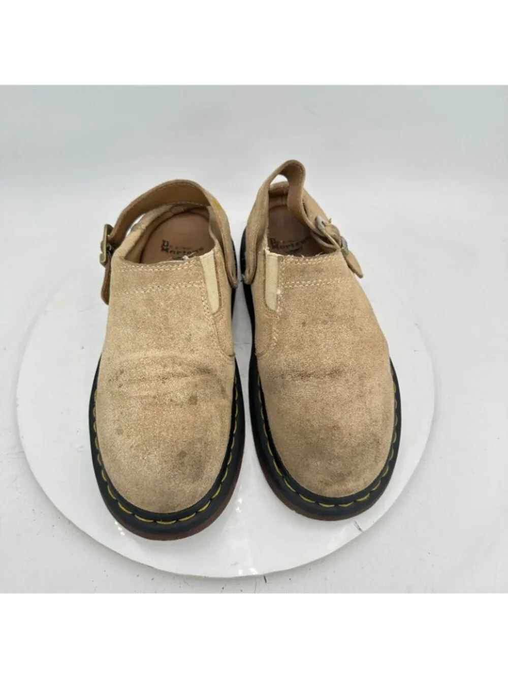 Dr Martens Isham Women Size 8 Desert Oasis Suede Mules Back Buckle Sandal